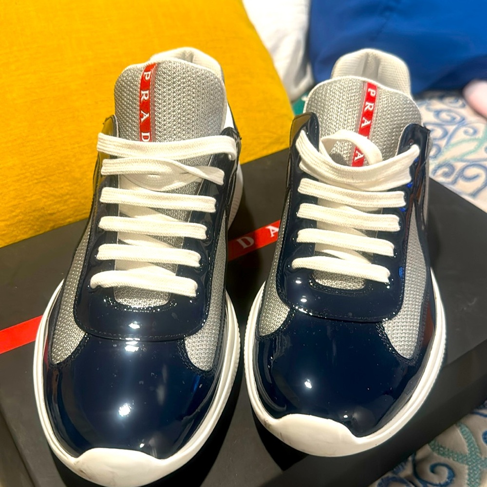 Mens Prada sneakers royal blue
